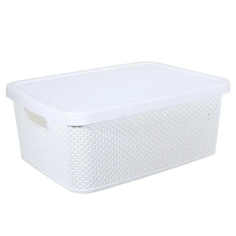 Корзина для хранения, 28х39х22 см, с крышкой, Grid, image-1
