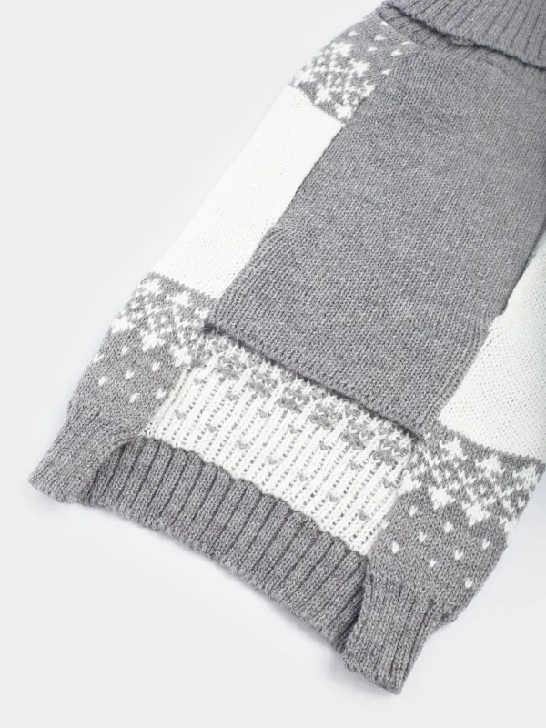 Свитер для животных, 25 см, р. XS, акрил, серо-белый, Олени, Fashion pet, image-4