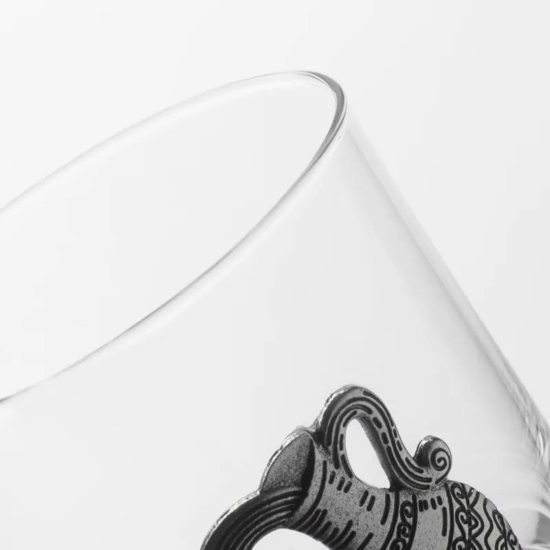 Стакан для виски, 10 см, 340 мл, стекло/металл, серебристый, Водолей, Zodiac, image-3