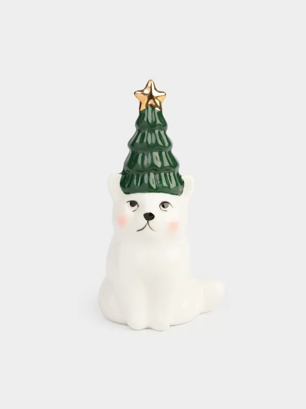 Статуэтка, 13 см, фарфор, Christmas cat, image-0