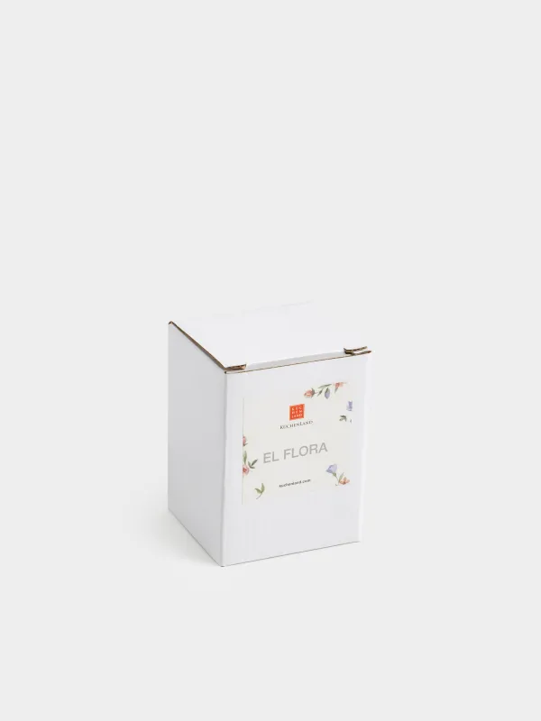 Емкость для масла или уксуса, 340 мл, с ручкой, керамика D/пробка, молочная, Нежные цветы, El flora, image-4