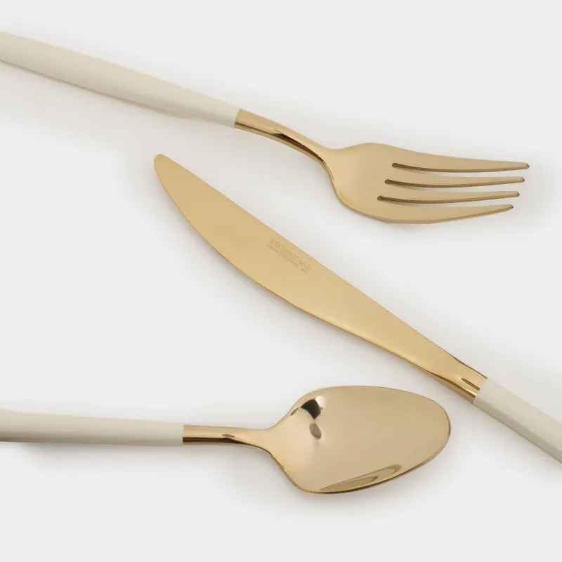 Столовые приборы, 6 перс, 24 пр, сталь, золотисто-молочные, Paris, image-7
