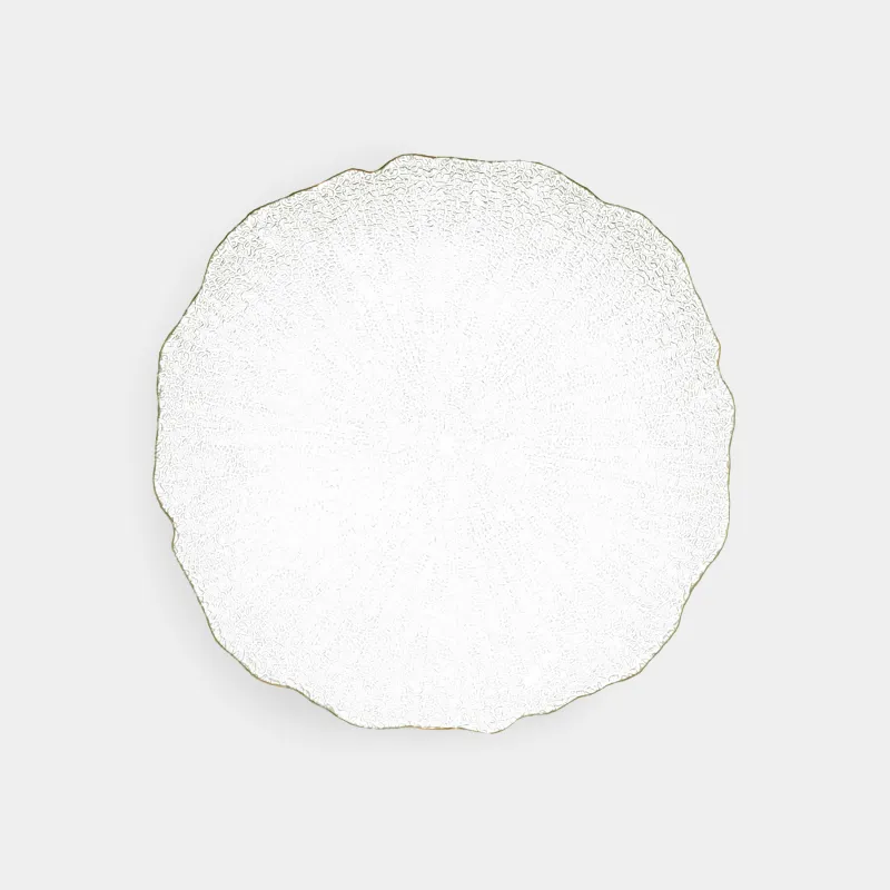 Тарелка подстановочная, 33 см, стекло, с золотистым кантом, Berg