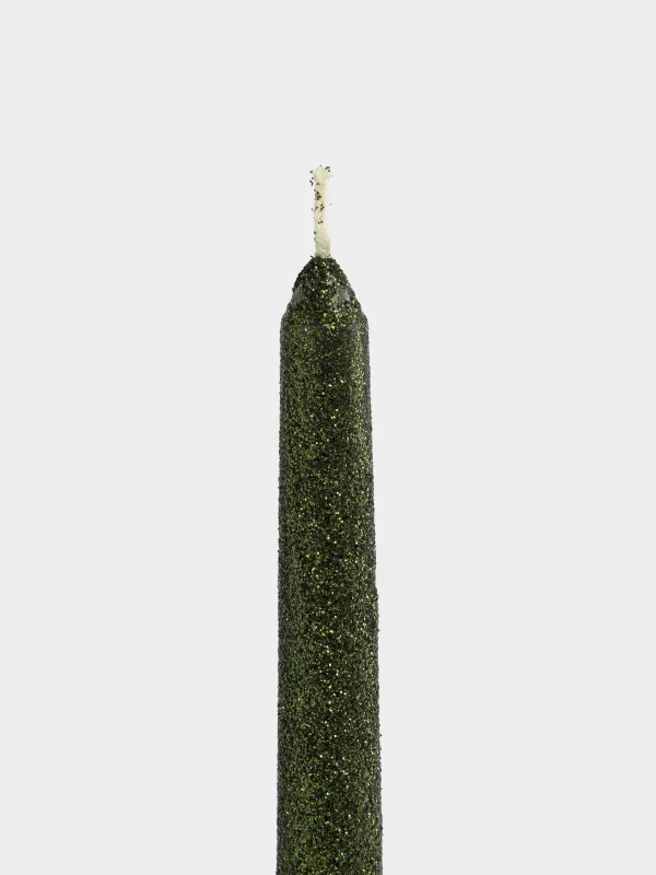 Свеча, 25 см, тонкая, с блестками, Sparkly candle, image-1