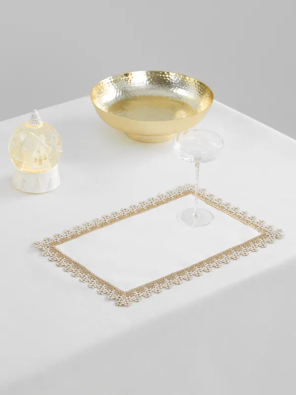 Салфетка под приборы, 30х45 см, Flower lace gold, image-5