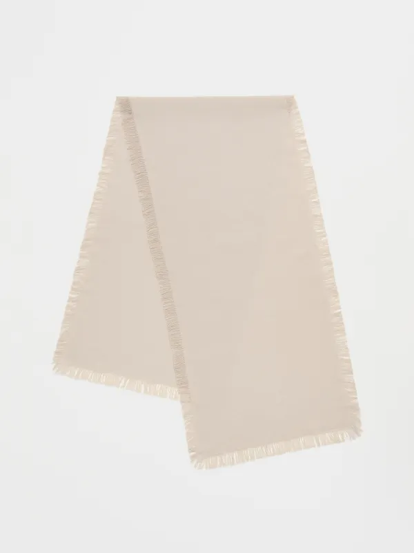 Дорожка настольная, 40х160 см, с бахромой, хлопок, бежевая, Framed, image-0