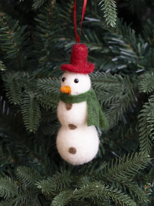 Игрушка елочная, 5x13 см, полиэстер, белая, Снеговик, Figure Christmas Fuzz, image-3