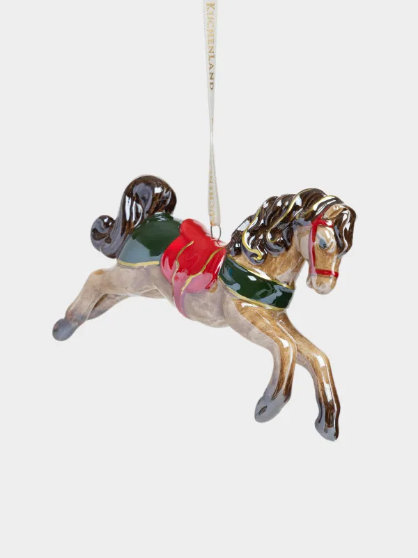 Игрушка елочная, 12x см, с перламутром, Лошадь, Figure horse, image-1