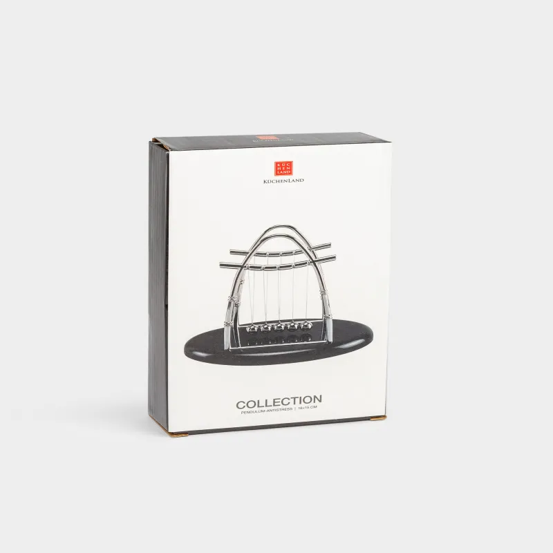 Маятник-антистресс, 18х15 см, пластик/сталь, черный, Колыбель Ньютона, Collection, image-5