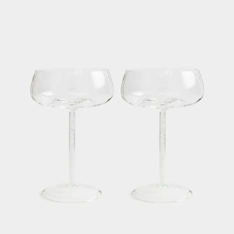 Бокал-креманка для шампанского, 270 мл, 2 шт, стекло Б/стразы, Sorento crystal