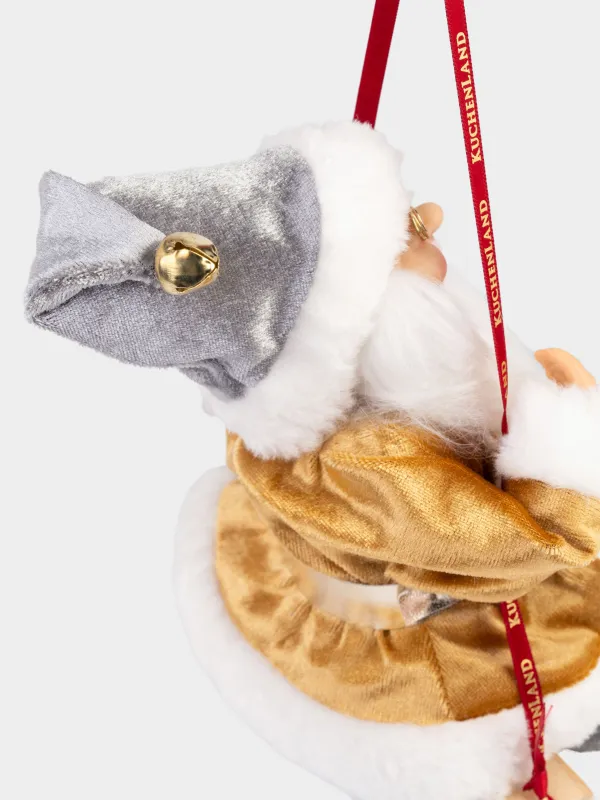 Изделие декоративное, 23 см, подвесное, пластик/полиэстер, Санта на качелях, Magic time, image-3