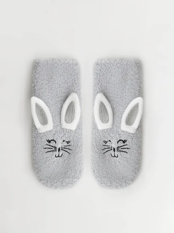 Носки детские, домашние, серые, Заяц, Merry, image-0