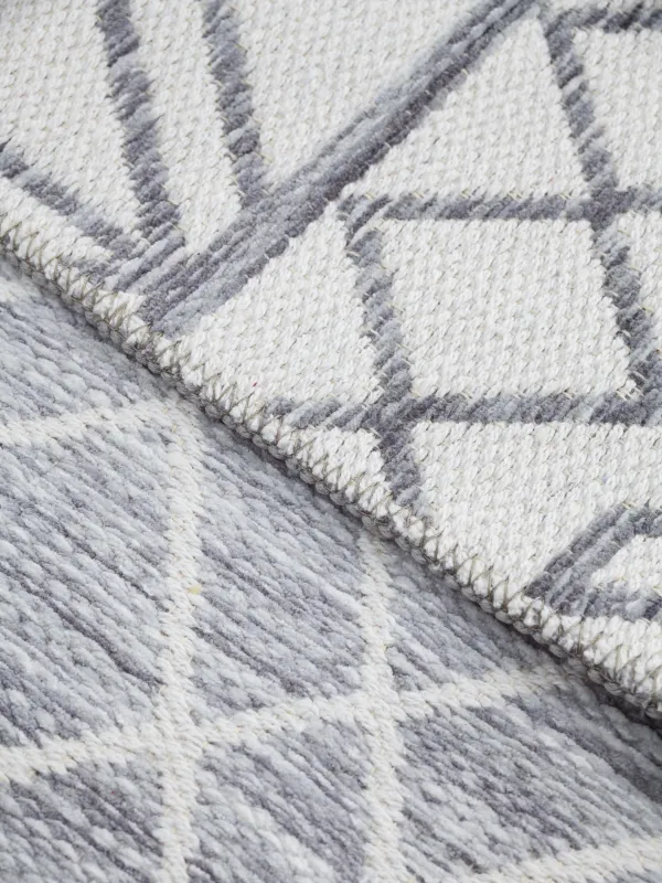 Коврик, 80х150 см, полиэстер/хлопок, серый, Ромб, Rhombic, image-4