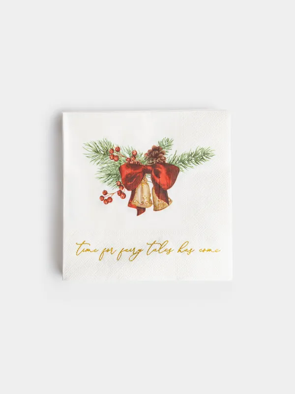 Салфетки бумажные, 33х33 см, 20 шт, Новогодняя елка, Christmas miracle classic, image-0