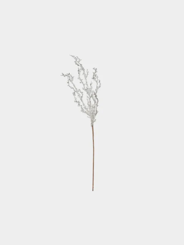 Ветка декоративная, 60 см, Серебристые кристаллы, Crystal decor, image-0