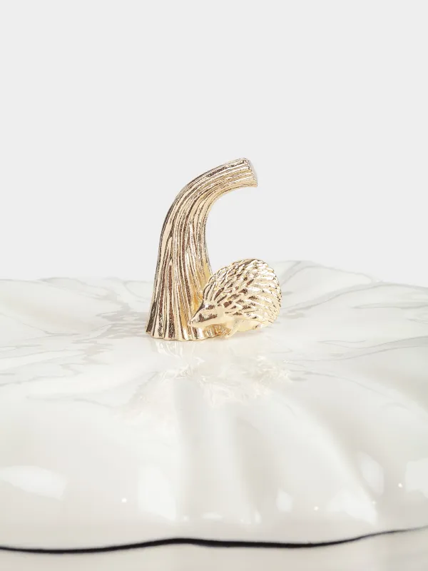 Казан, 25 см, 3,3 л, с крышкой, чугун, молочный, Тыква, Gourd, image-1