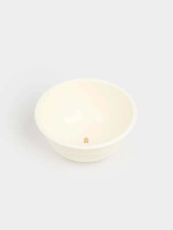 Миска, 2,4 л, металл эмалированный, молочная, с золотистым кантом, Домик, Enamel, image-1