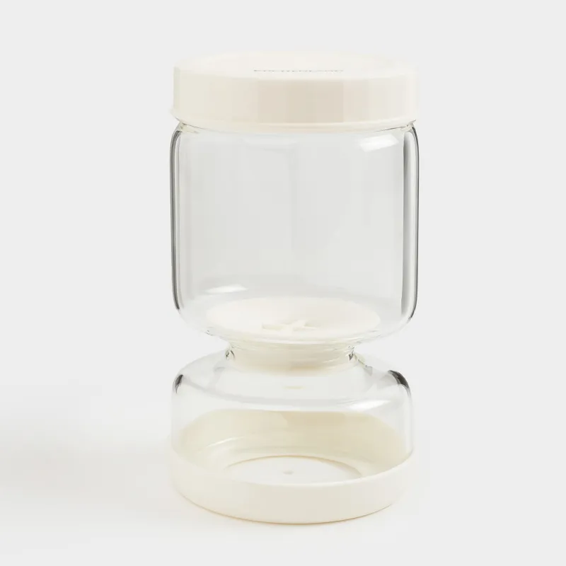 Банка для маринованных продуктов, 300/600 мл, двойная стекло/силикон, бежевая, Laneri