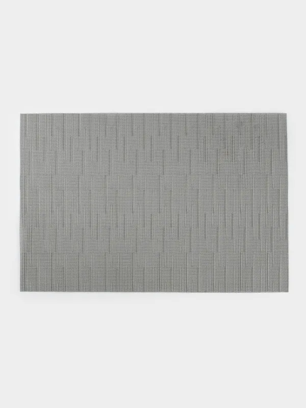 Салфетка под приборы, 30x45 см, ПВХ/полиэстер, прямоугольная, серо-голубая, Штрихи, Solid, image-0