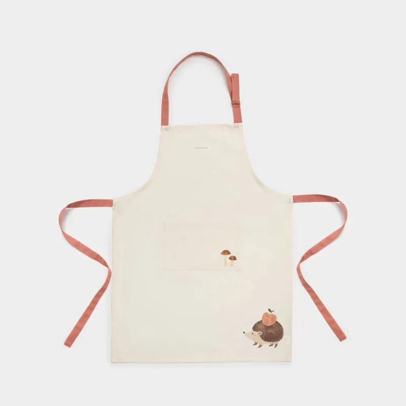 Фартук, 65х85 см, хлопок, бежевый, Еж с яблоком, Hedgehog apple