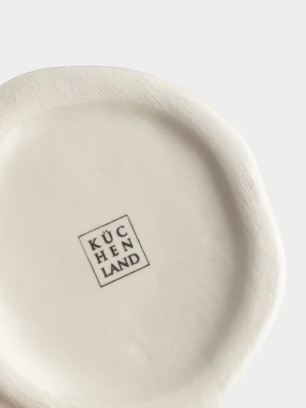 Подставка для косметических кистей, 12 cм, керамика, молочная, в крапинку, Crumple speckled, image-2