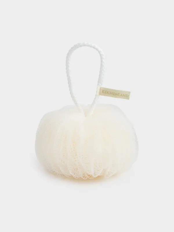 Мочалка для мытья тела, 13 см, полиэтилен, молочная, Бант, Unique spa, image-0