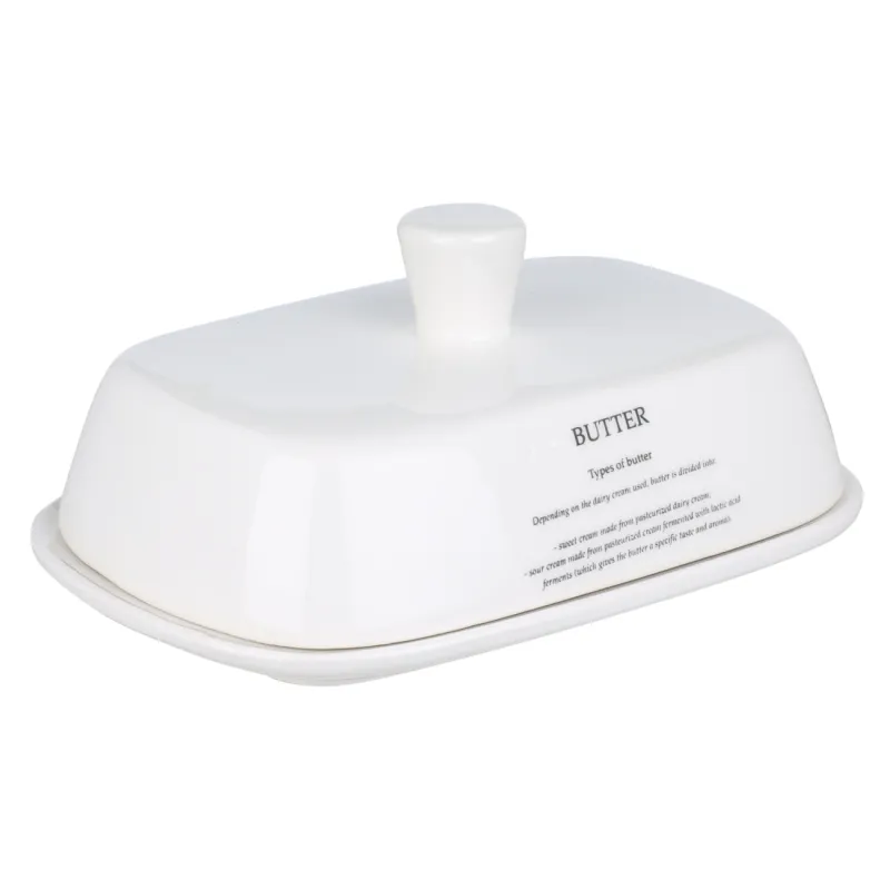 Масленка, 18 см, керамика, прямоугольная, белая, Butter, Course, image-2