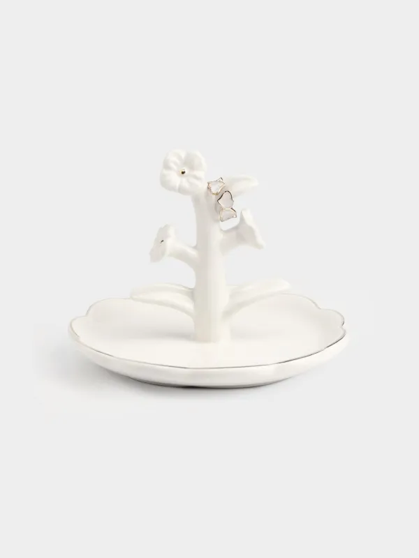 Держатель для украшений, 13х10 см, керамика D, молочно-золотистый, Цветы, Bloome, image-2