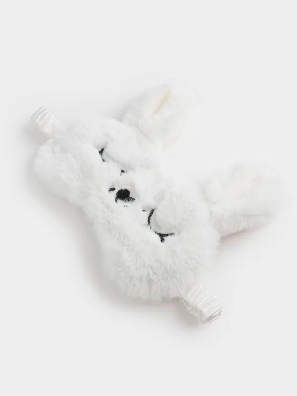 Маска для сна, 18 см, полиэстер/искусственный мех, бежевая, Зайка, Rabbit, image-3