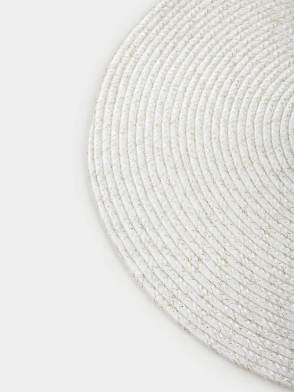 Салфетка под приборы, 38 см, полиэстер, круглая, молочная, Ring mix, image-2