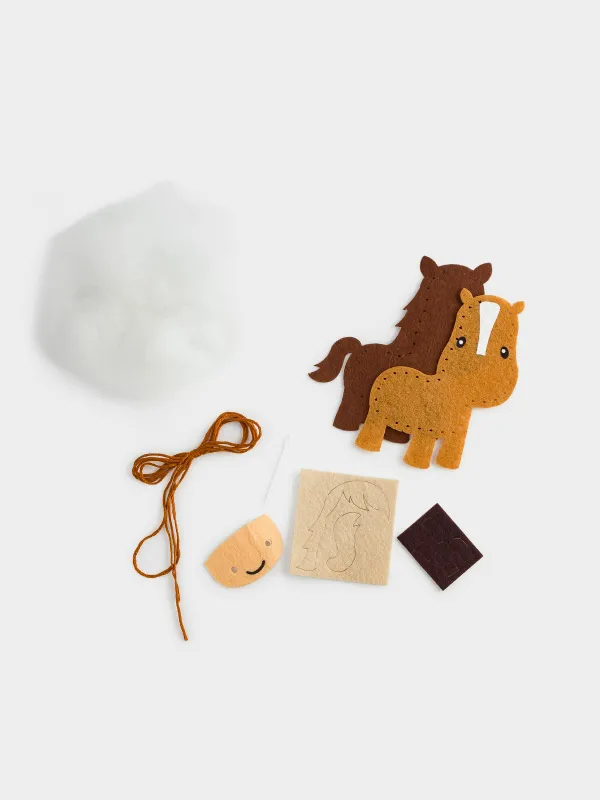 Набор для творчества, 13х15 см, рукоделие, подвеска, фетр/хлопок, Лошадка, Creativity, image-4