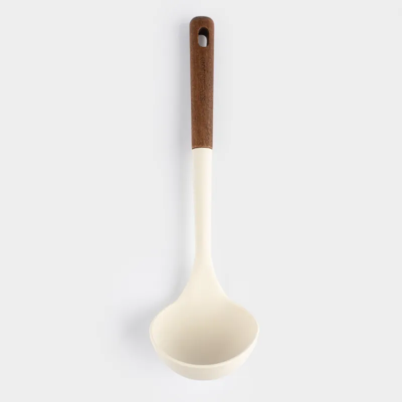 Половник, 32 см, силикон/дерево, бежевый, Lemsen