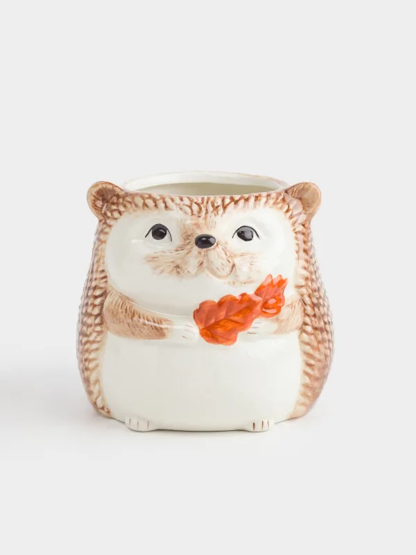 Подставка для кухонных принадлежностей, 13 см, керамика, молочно-коричневая, Еж, Forest symphony, image-0