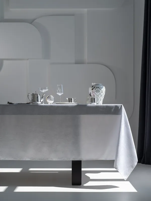 Скатерть, 170х250 см, полиэстер, белая, Jacquard, image-0