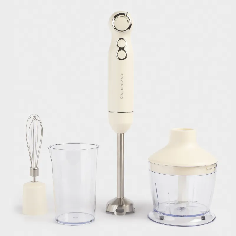 Блендер погружной, электрический, 800 Вт, 4 пр, сталь/пластик, бежевый, Vintage kitchen