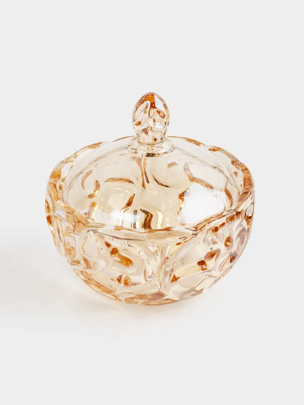 Емкость для хранения, 19х17 см, 1 л, стекло Р, янтарная, Узоры, Gala, image-2