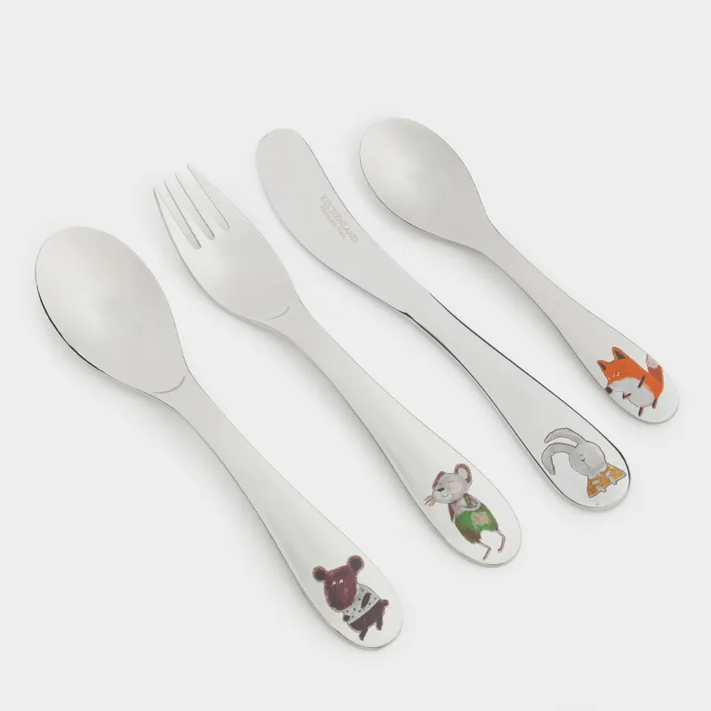 Столовые приборы, детские, 1 перс, 4 пр, сталь, Лесные животные, Little pet