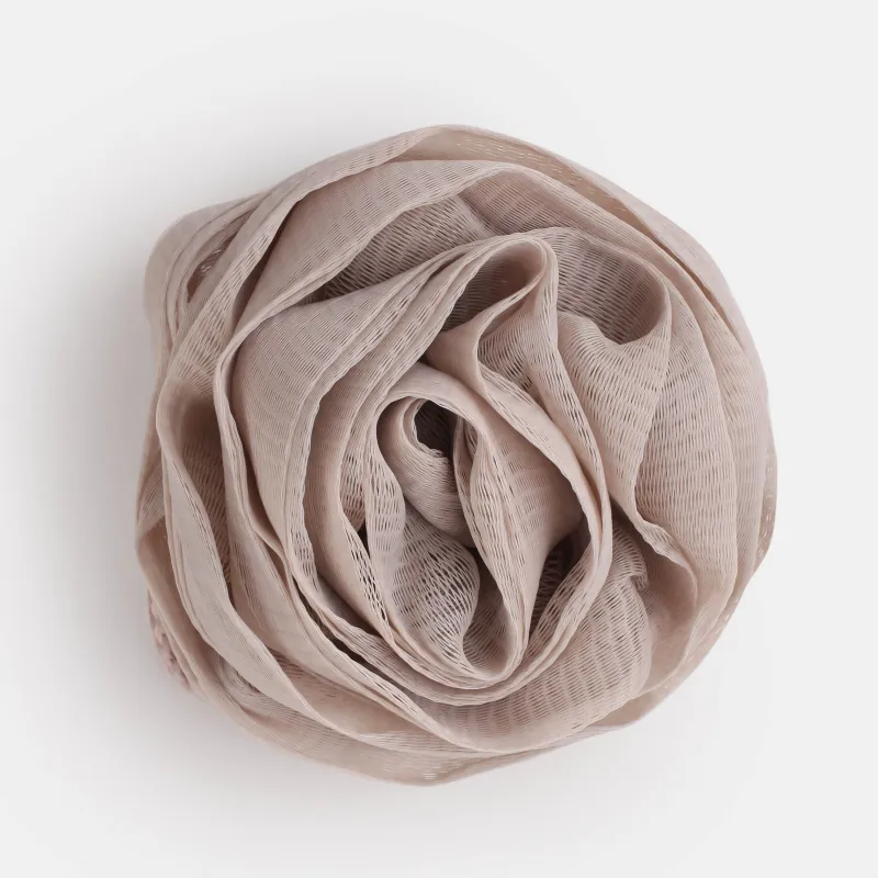 Мочалка для мытья тела, 13 см, полиэтилен, бежевая, Бант, Showy, image-4