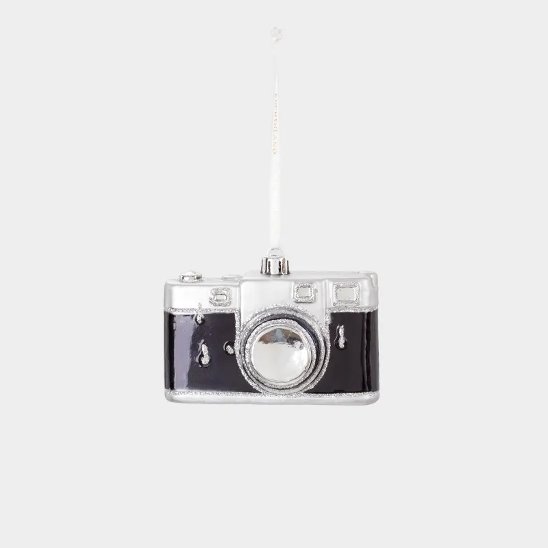 Игрушка елочная, 10х6 см, пластик, черная, Фотоаппарат, Figure christmas, image-1