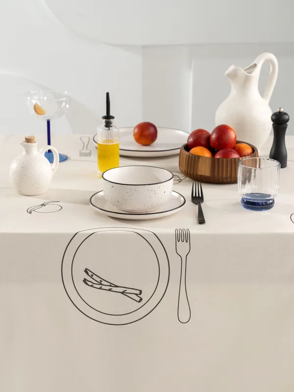 Скатерть, 160х160 см, хлопок, бежевая, Сервировка стола, Kitchen art, image-5