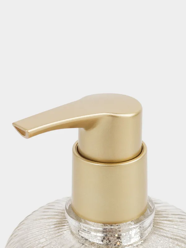 Диспенсер для жидкого мыла, 320 мл, стекло/пластик, золотистый, Patina rib, image-4