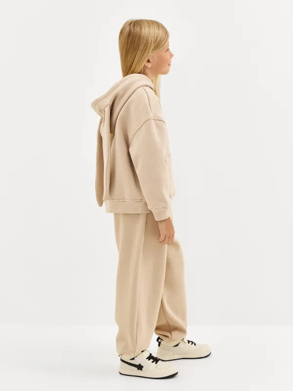 Брюки детские, для девочек, бежевые, Abia, image-3