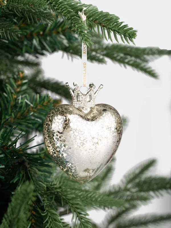 Игрушка елочная, 8x10 см, стекло, шампань, Сердце, Figure sparkle, image-2