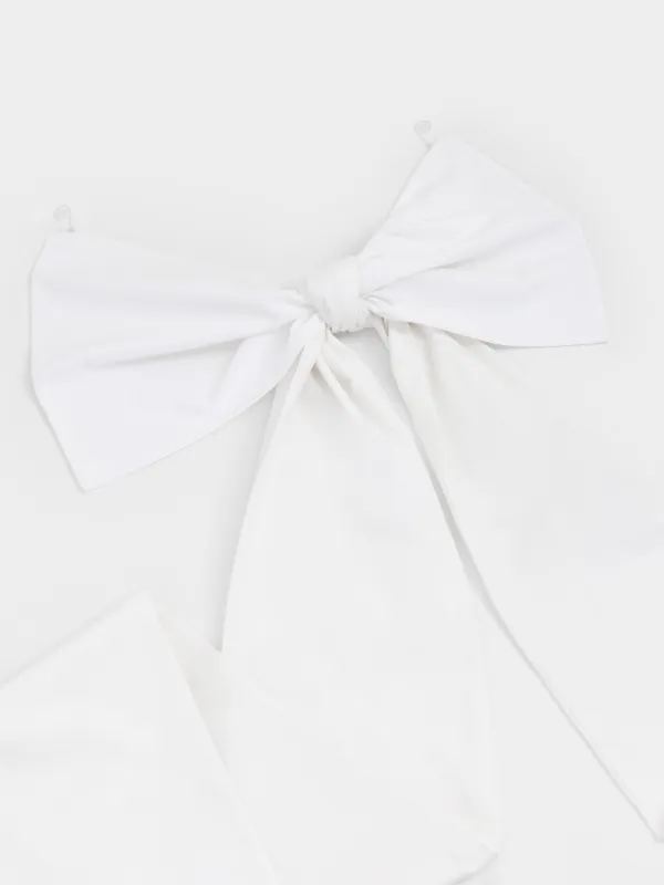 Украшение декоративное, 75х250 см, полиэстер, молочное, Бант, Bow velvet, image-2