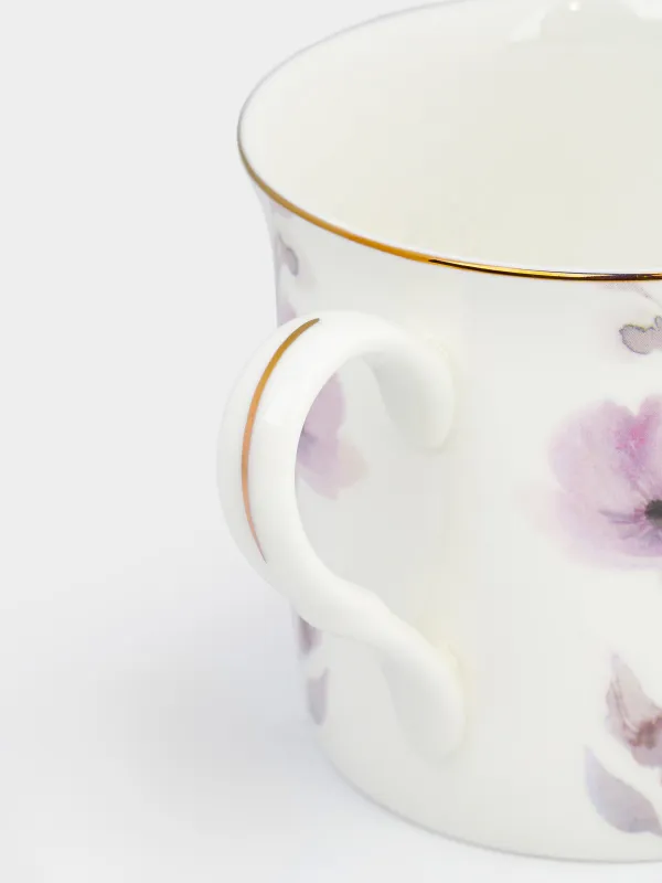 Кружка, 300 мл, фарфор F, белая, с золотистым кантом, Розы, Bloome, image-2