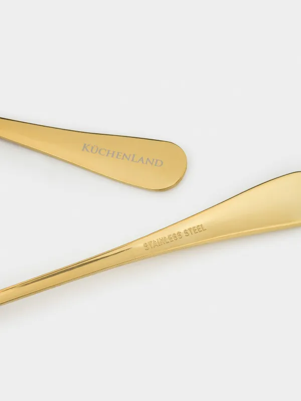 Приборы для сервировки салата, 20 см, 2 пр, ложка/вилка, сталь, золотистые, Classic gold, image-2