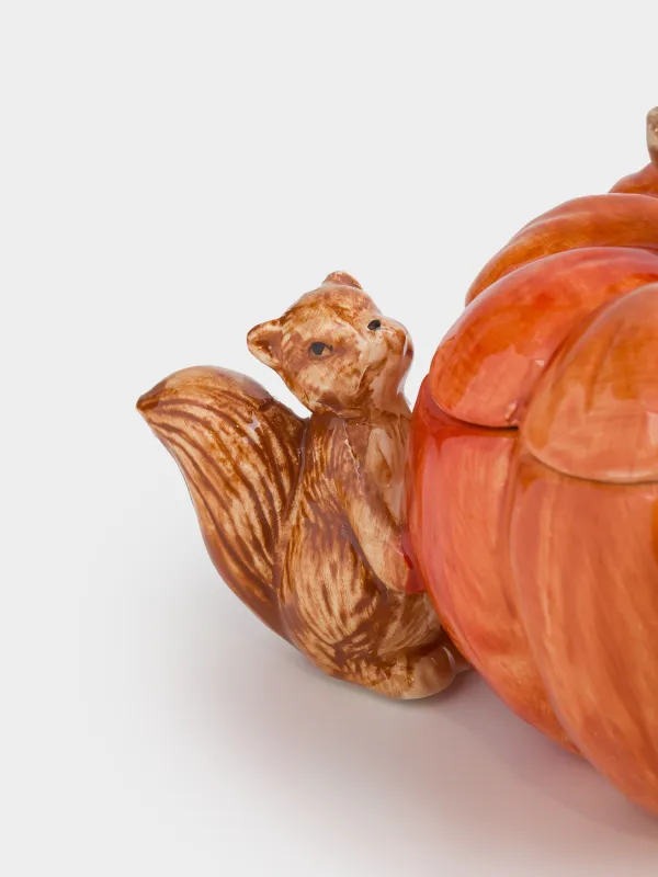 Емкость для хранения, 22х12 см, 550 мл, керамика D, Еж и белка с тыквой, Forest symphony, image-3