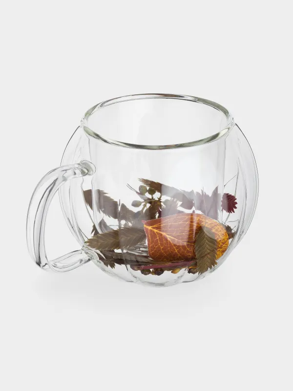 Кружка, 310 мл, стекло Б, с сухоцветами и листьями внутри, Air decor, image-1