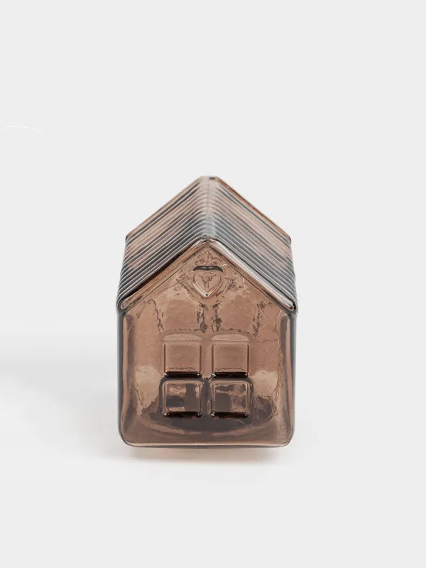 Светильник декоративный, 12х12 см, стекло, коричневый, Дом, House shape, image-1