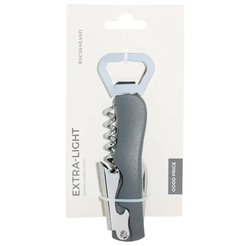 Нож официанта, 14 см, сталь/пластик, темно-серый, Bar, image-1